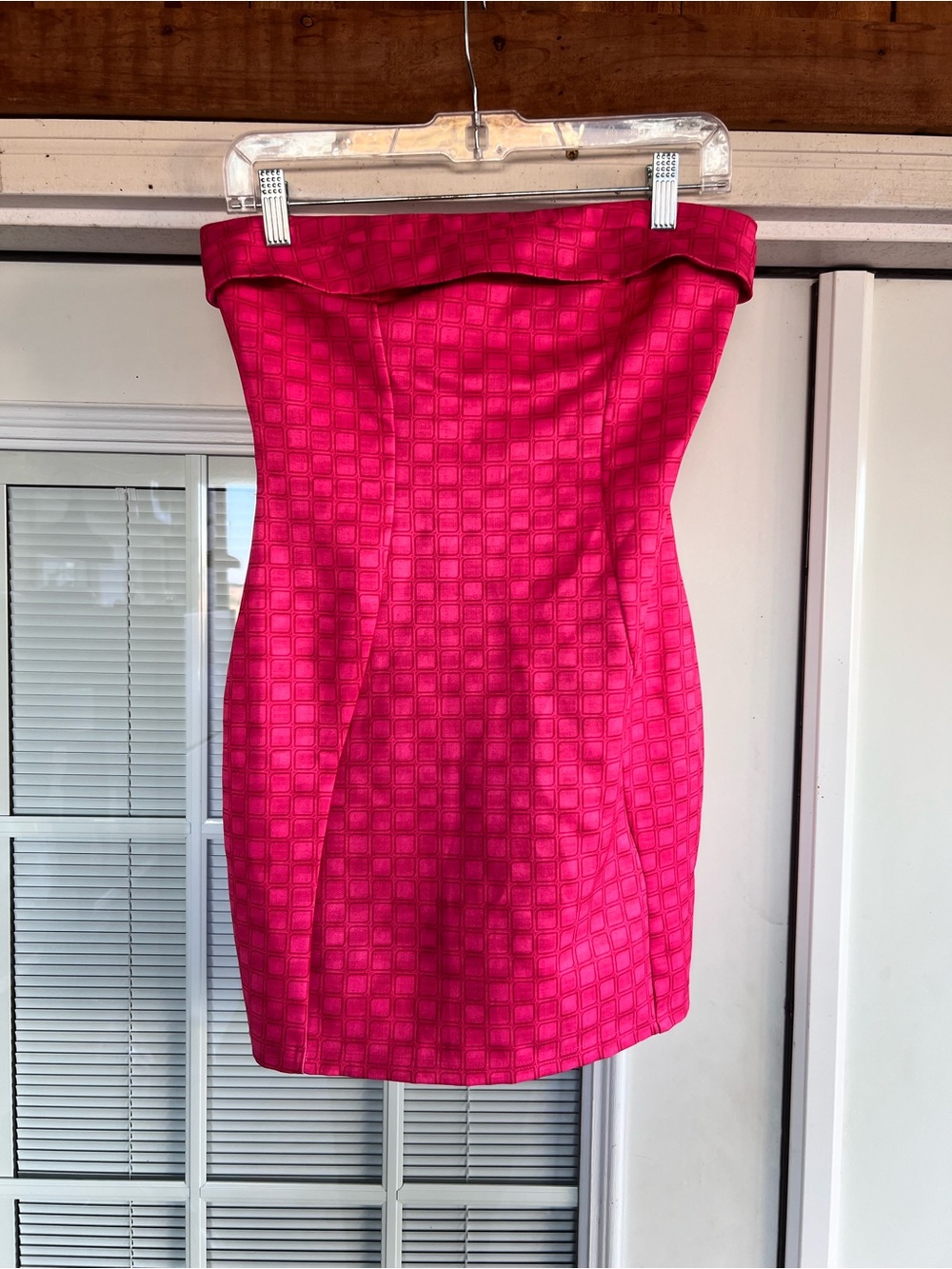 White Fox Strapless Pink Patterned Sheath Dress
